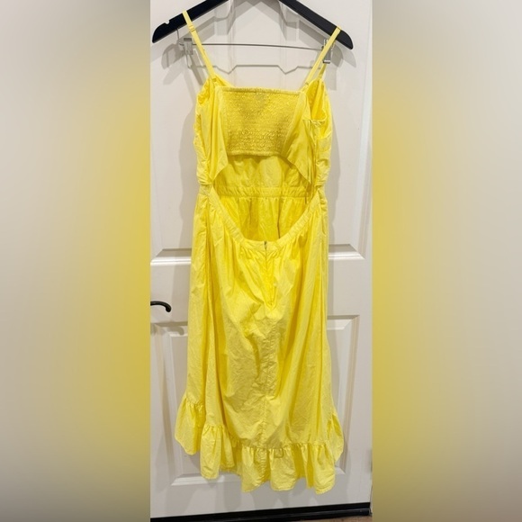 Joie Clorinda Cut Out Hi Low ruffle poplin dress Womens size 12 Large $288 EUC - Picture 6 of 9